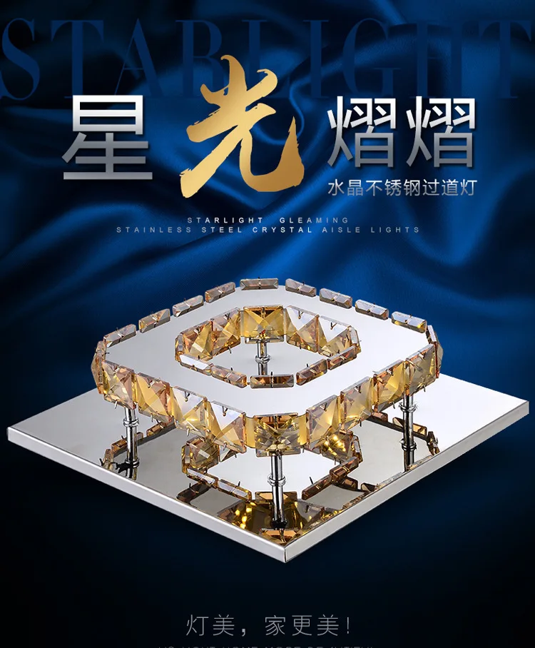 

Modern LED Ceiling light Square Crystal Lustre Luminarias Para Sala led lamps for home aisle corridor balcony kitchen fixtures