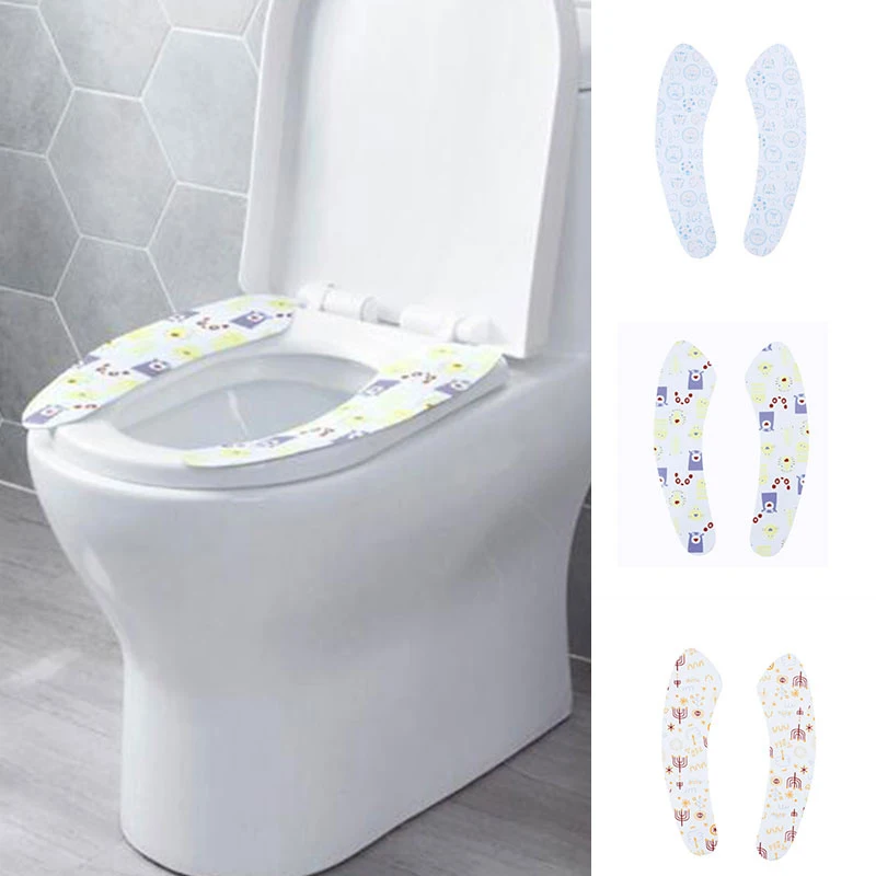 

New Printing Washroom Warm Washable Health Sticky Toilet Mat Seat Cover Pad Household Reusable Soft Toilet Seat Cover Supplies