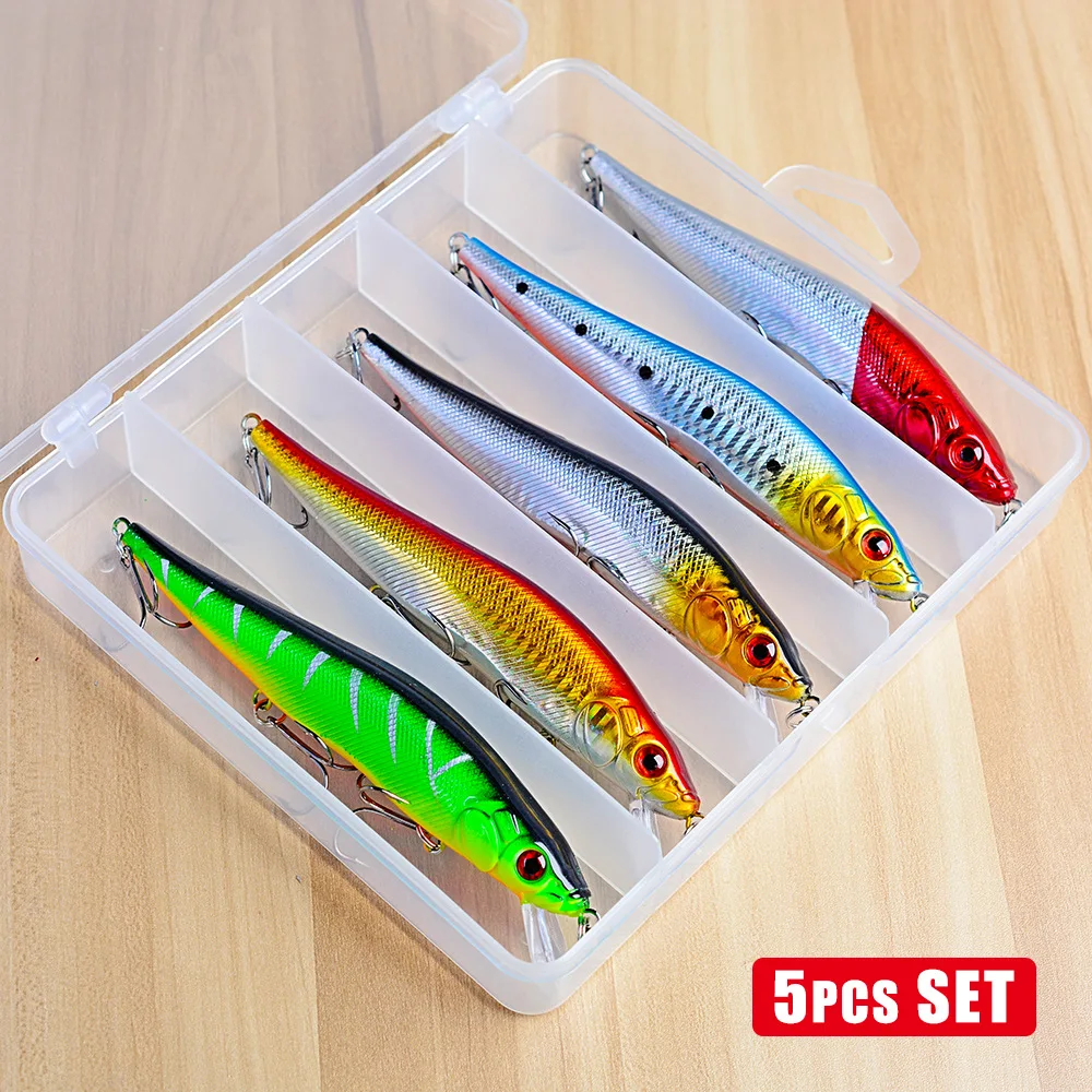 

5 Pcs14cm/20g Lure Bait Minnow Suit Minnow Bait Mixed Boxed Bionic Fake Hard Bait Fishing Tackle Direct Sales