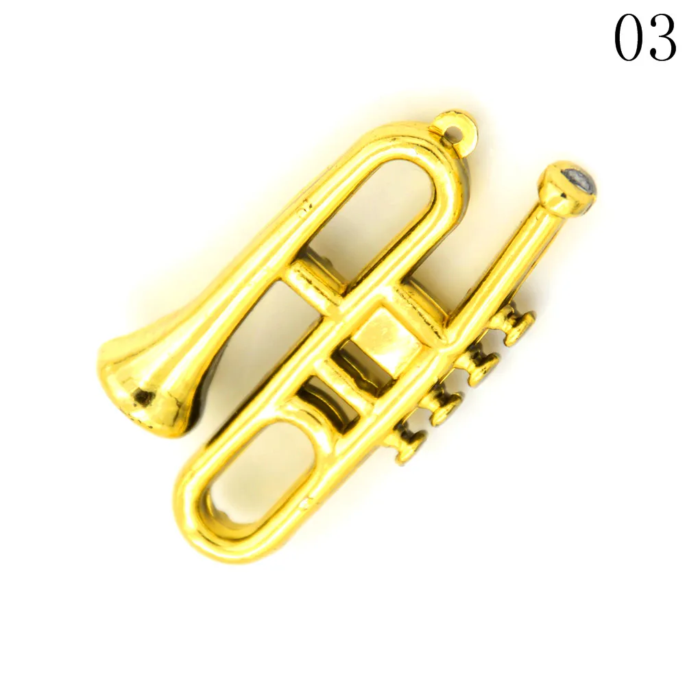 

5PCS/LOT Musical Instrument Children Gifts Golden Color Miniature For 1:12 Scale Doll House Accessories Classic Toy