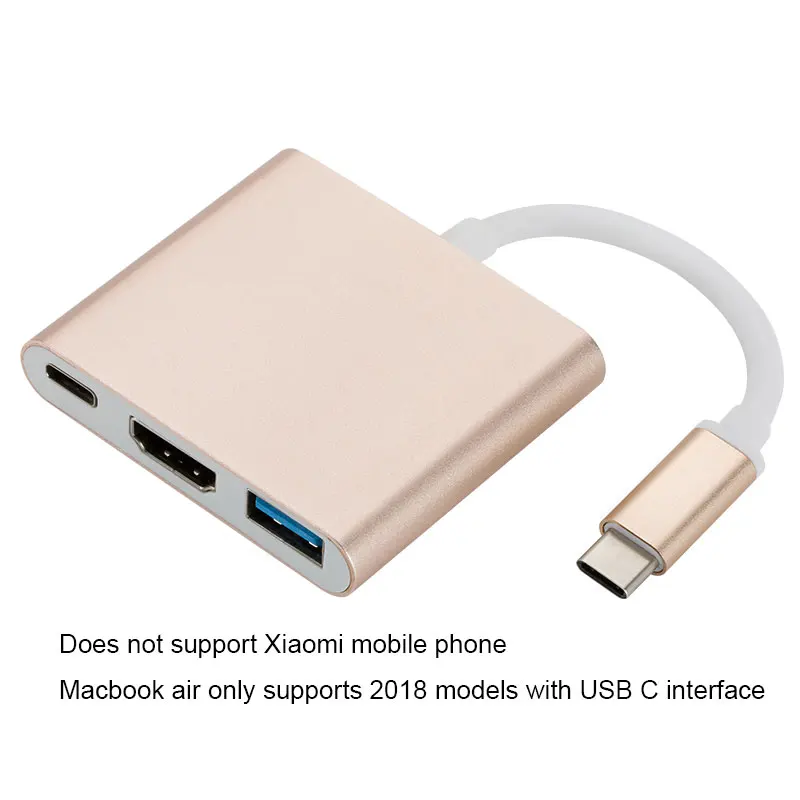 Адаптер для зарядки с Type C на HDMI USB 3 0 конвертер Mac Air Pro Huawei Mate10 Samsung S8 Plus 1