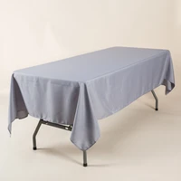 polyester fabric white rectangular tablecloth white and navy blue plain table cover for weddings event hotel banquet tablecloth