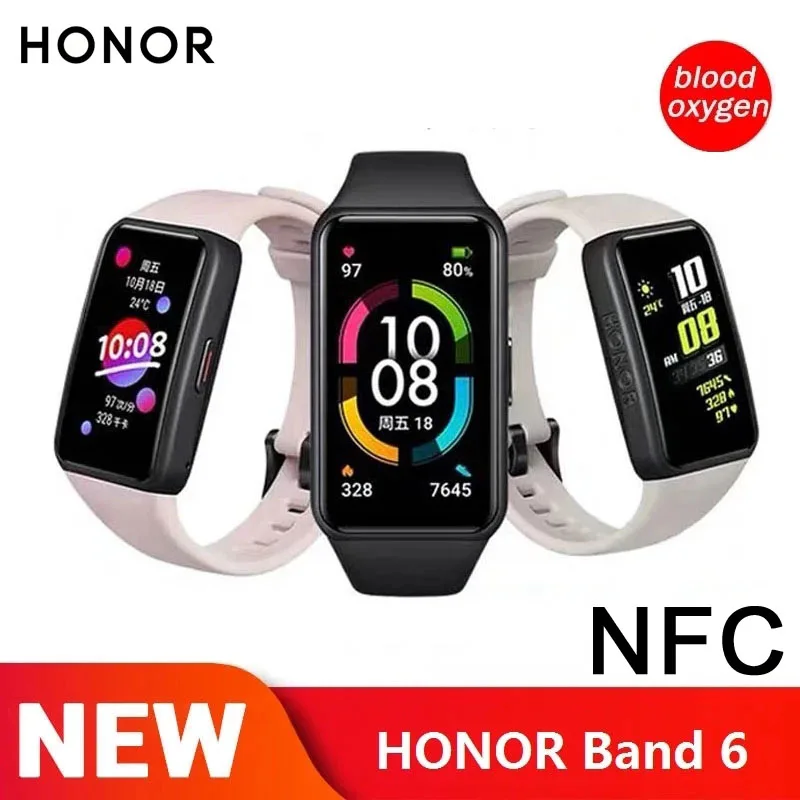 Смарт часы Honor Band 6 с AMOLED дисплеем 1 47 дюйма аккумулятором на 14 дней датчиком пульса