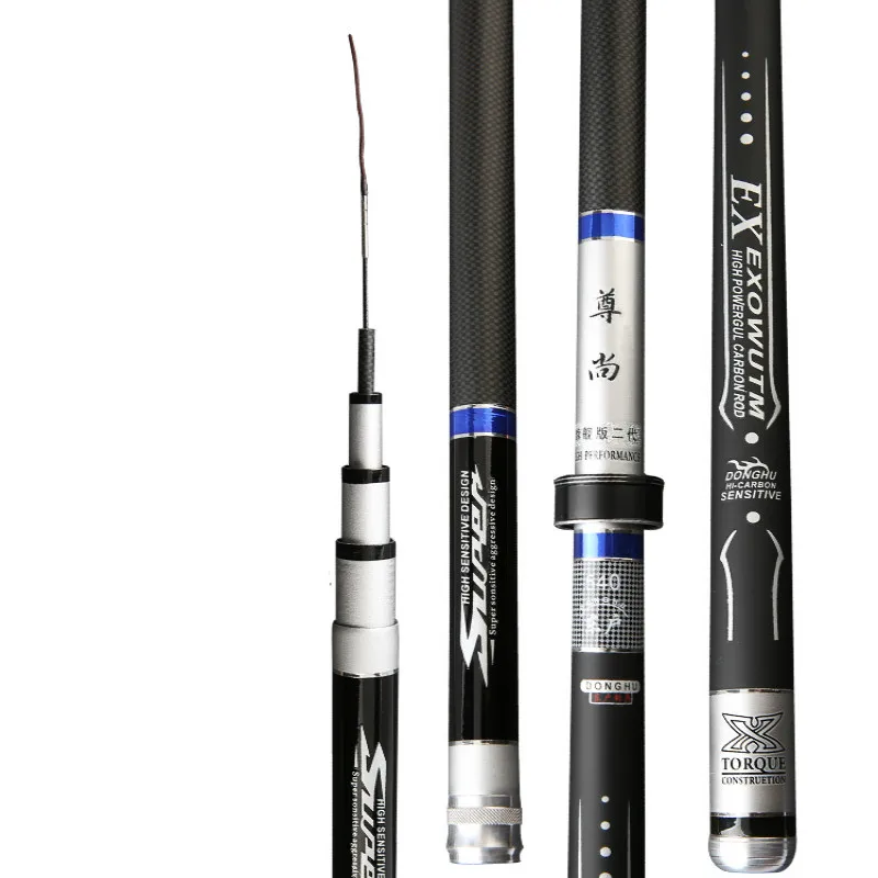 3.6M-7.2M Fishing Rod Carbon Fiber Telescopic Wedkarstwo Olta 28 Tune Hand Pole Super Hard Ultra Light Taiwan Fishing Sticks