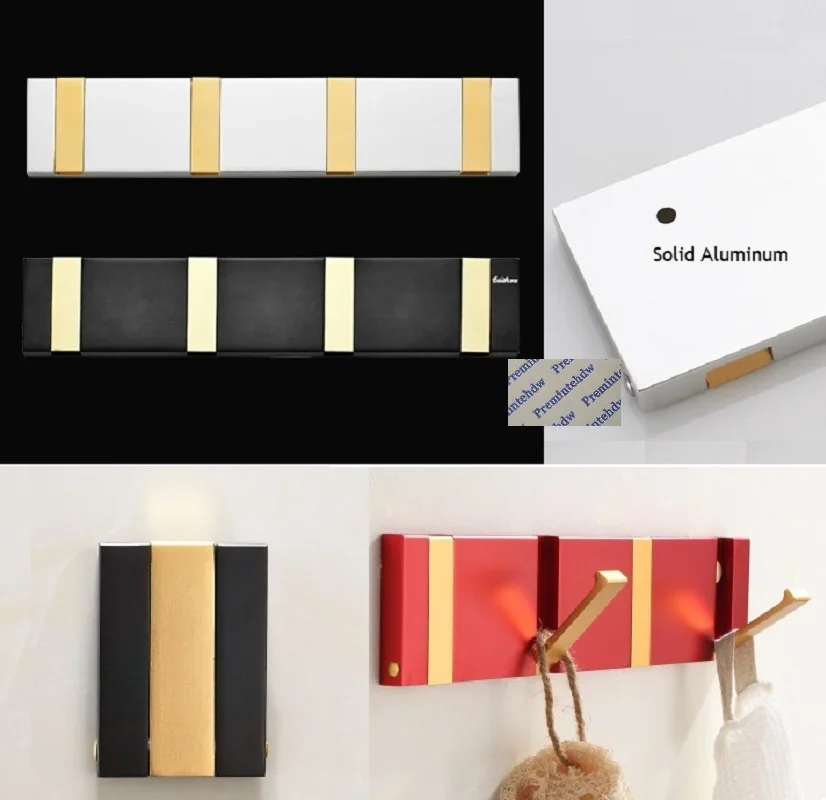 Однотонное алюминиевое настенное крепление скрытое складное пальто шляпа