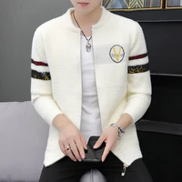 2021 high end mink proof autumn winter coat mens new korean jacket young student cardigan mens sweater sweater top