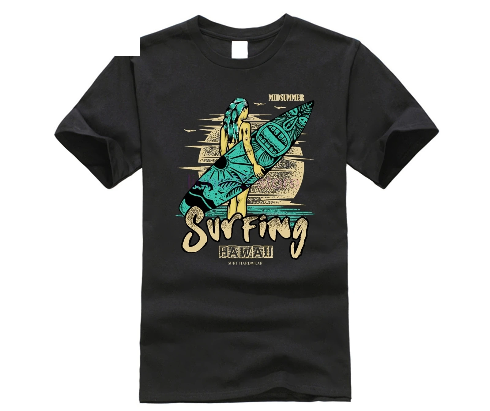 Горячая Распродажа Мужская футболка модная Гавайи доска для серфинга тики пляж