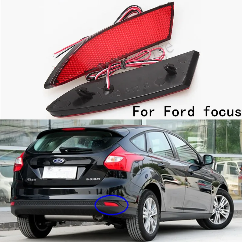MZORANGE 1 пара для Ford Focus 3 2012, задний светильник, автомобильный Стайлинг, бампер, отражатель, светильник, 12 В, задний тормоз Предупреждение ющий светильник, Поворотный Светильник