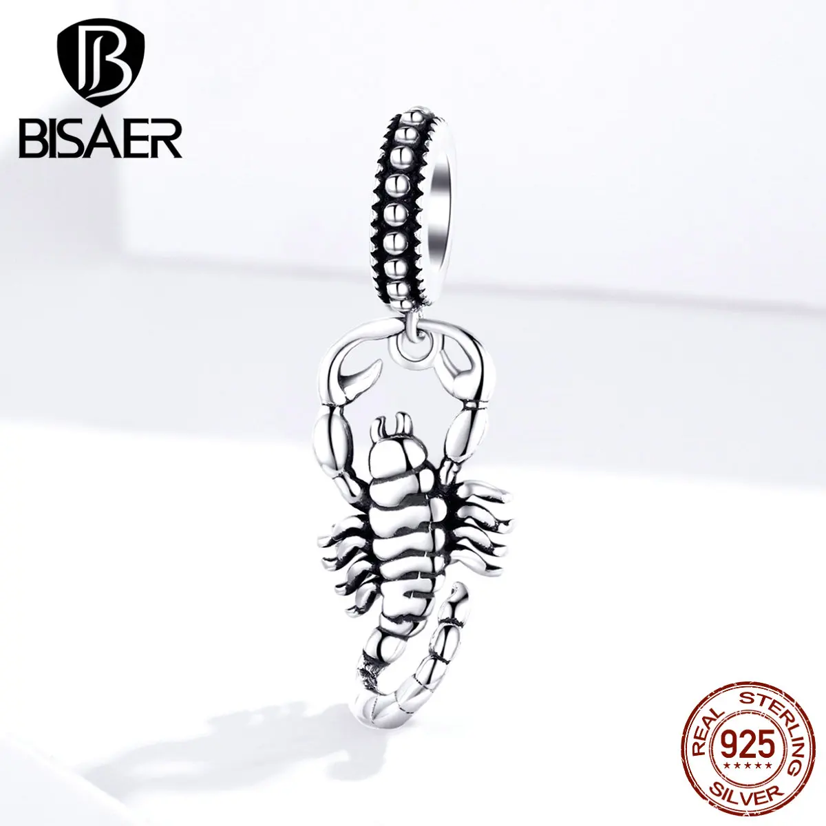 Bisaer 100% 925 Sterling Silver Scorpio Constellations Beads Pendants For Women Fit PAN Bracelet Fashion Jewelry Making Gifts | Украшения и