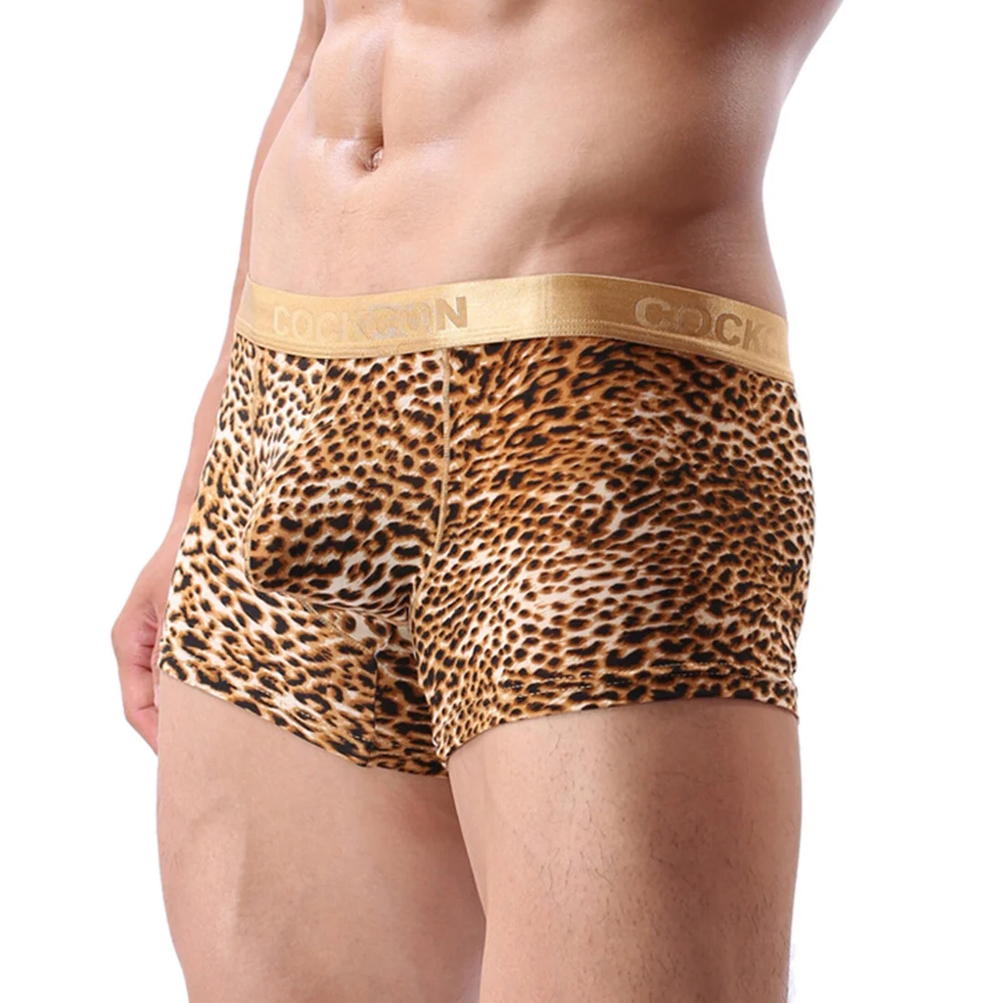 

Fashion Men Underwear Leopard Boxer Shorts Seamless Soft Breathable Underpant Plus Size Elasticity Boxers Male Panties