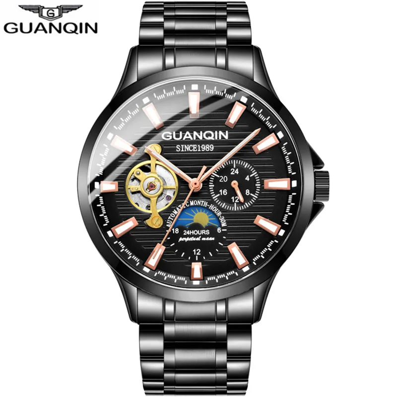 GUANQIN Mens Watches Top Brand Luxury Automatic Watch Clock Men Tourbillon Waterproof Mechanical Wrist Watch relogio masculino