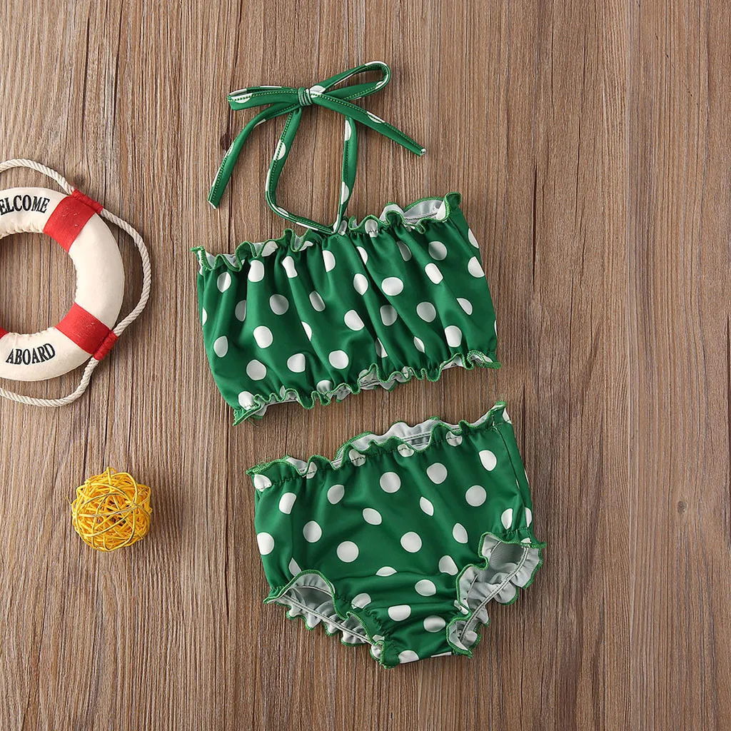 Купальный костюм для девочек детский купальник в горошек Детские комплекты