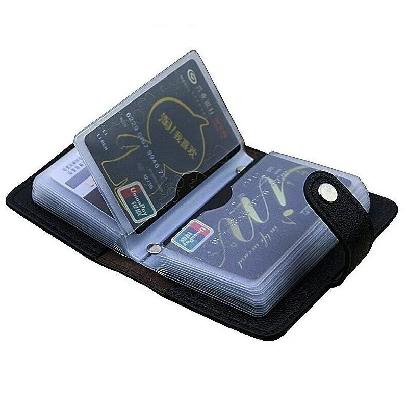 Чехол унисекс из искусственной кожи с функцией 24 бит визитница прозрачный