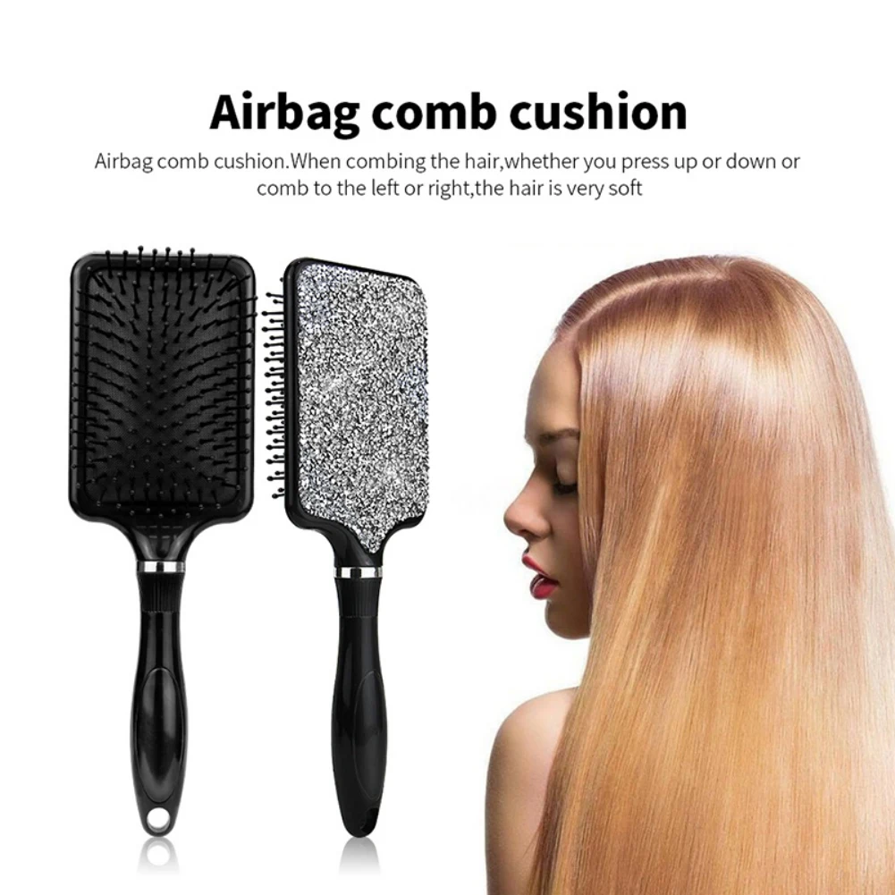 

Girl Crystal Quicksand Diamond Anti Static Massage Hairdressing Comb