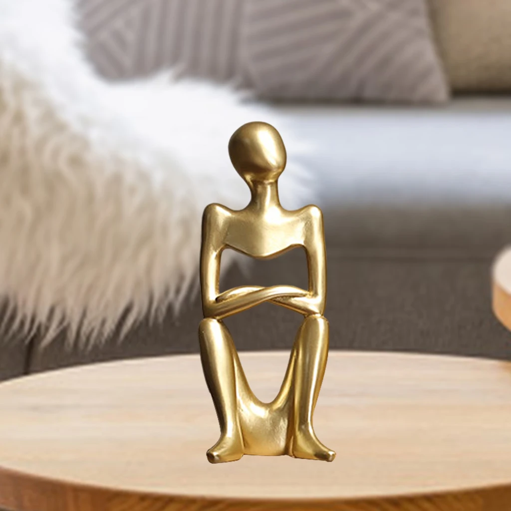 

Resin Abstract Thinker Character Sculpture Decorative Statue Shelf Decor