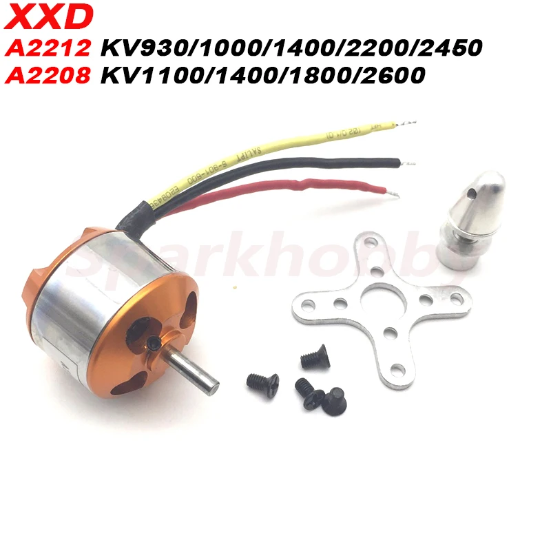 XXD A2212 A2208 бесщеточный мотор 930KV 1000KV 1100KV 1400KV 1800KV 2200KV 2450KV 2600KV для дистанционно
