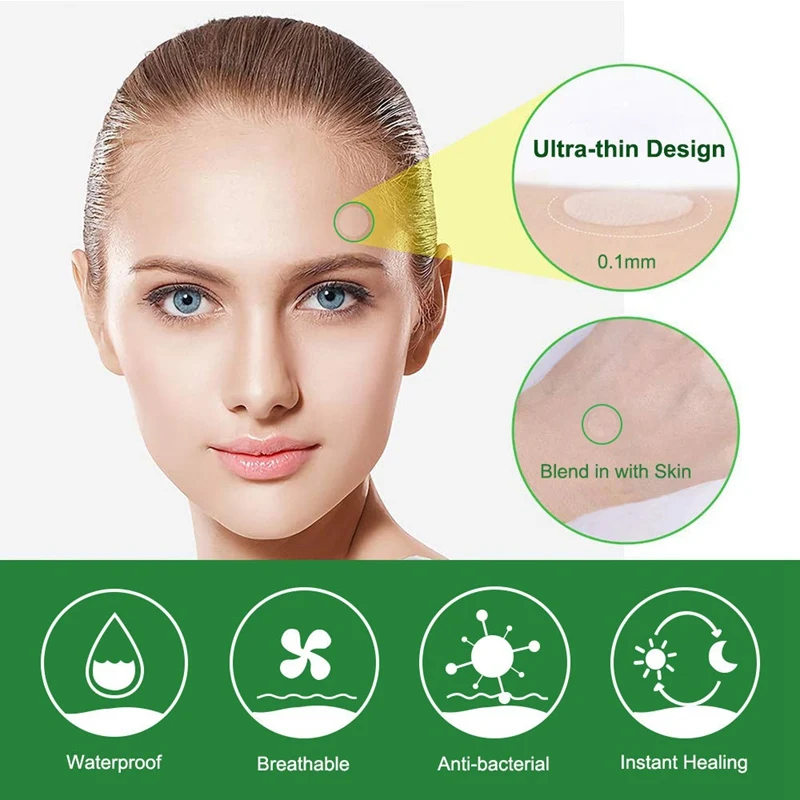 ELAIMEI Tea Tree Acne Patch Hydrocolloid Waterproof Clear Pimple Patch Acne Treatment Patch
