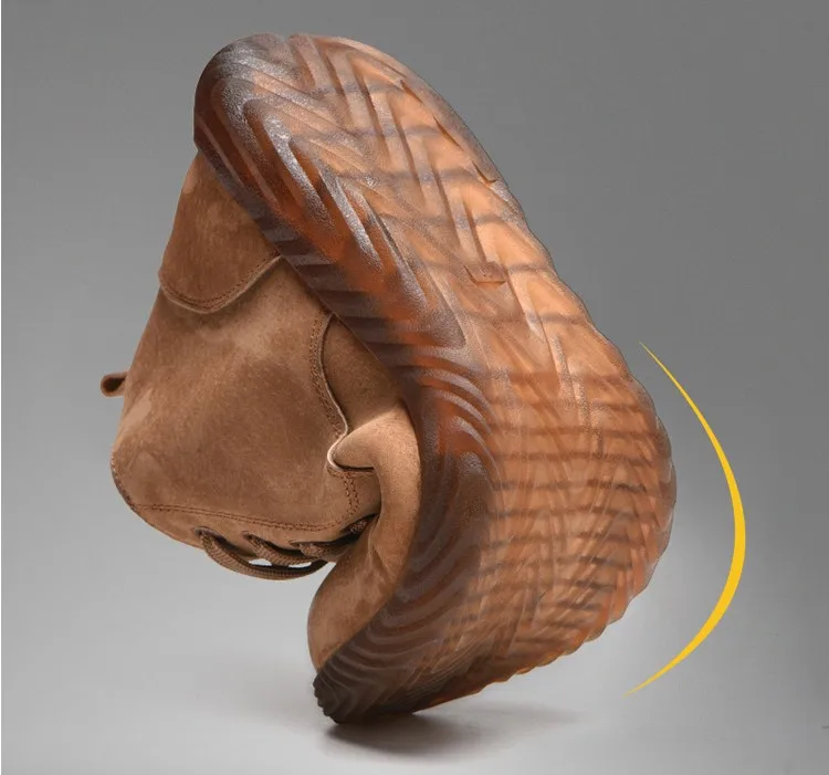 Неразрушаемые мужские высокие дышащие замшевые кожаные рабочие ботинки со