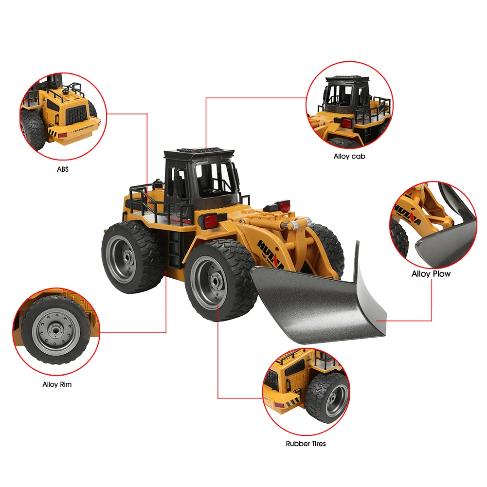 

1:18 Diecast Snow Plow 2.4G RC Bulldozer 6-Channel 4WD Alloy Snow Sweeper Engineering Vehicle for children toy