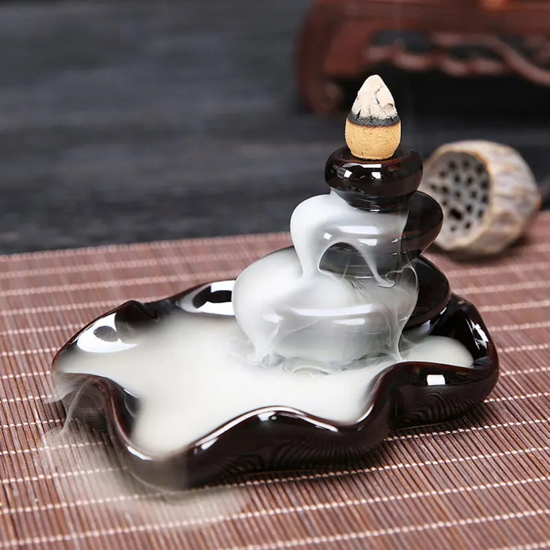 Ceramic Smoke Backflow Incense Burners Tower Incense Censer Base Creative Decoration Aromatherapy Supplies Home Decor jj0101 - Цвет: censer14