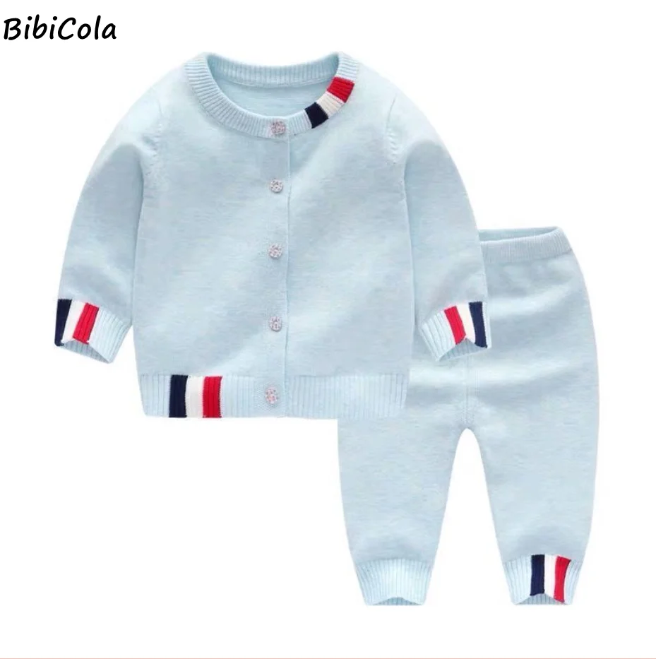 

Infant Baby Sweater Suit 2021 Spring Autumn Boys Knitting Sweater Sets Warm Cotton Girls Clothing 2pcs Newborn Clothes 0-3 Years