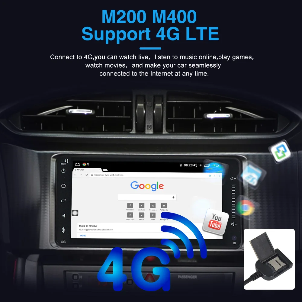 4G LTE 4 Гб ОЗУ + 64 ПЗУ для Toyota Land Cruiser LC 100 2002 2007 автомобильное радио мультимедийный