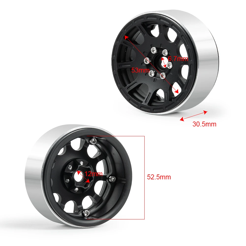 AXSPEED 4 шт. 2 Beadlock Колесные диски алюминиевая Ступица колеса для 1/10 RC Rock Crawler Axial Wraith