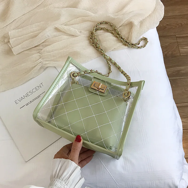 2019 JIULIN Высокое качество корейской версии диких цепей прозрачный желе через плечо