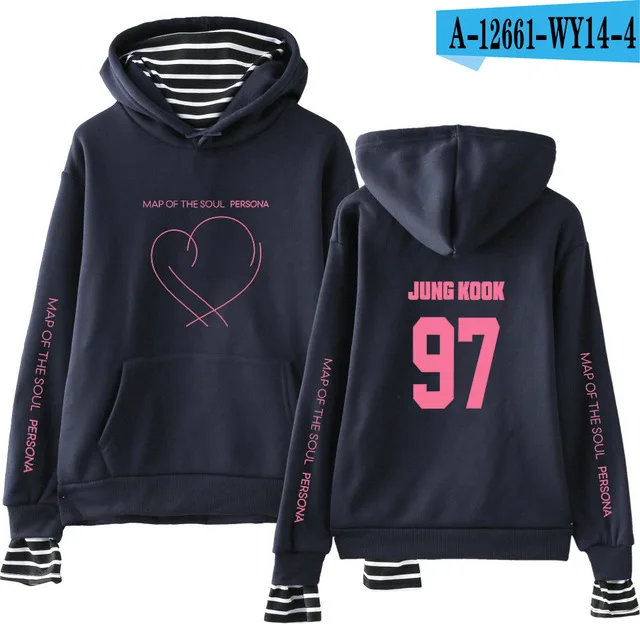 16 JIMIN J-HOPE JUNG KOOK SUGA альбом карта Soul Persona Печать Поддельные два предмета толстовки для женщин/мужчин модные тонкие/флисовые пальто - Цвет: 16