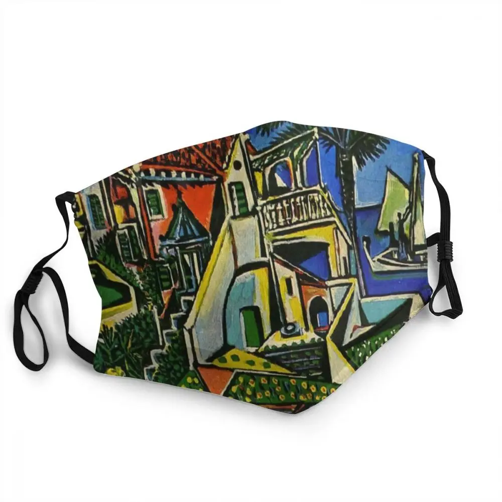 

Пабло Пикассо Регулируемая Маска для лица для взрослых Средиземноморский ландшафт пылезащитный чехол респиратор для рта