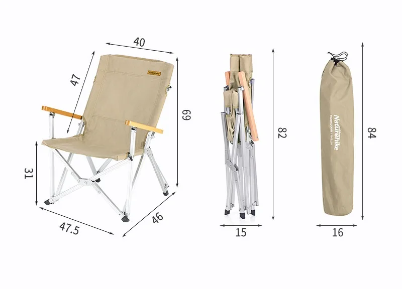 NaturehikeUltralight складное кресло для отдыха на природе, переносное кресло для пляжа, туризма, пикника, рыболовных инструментов, удлиненное кресло