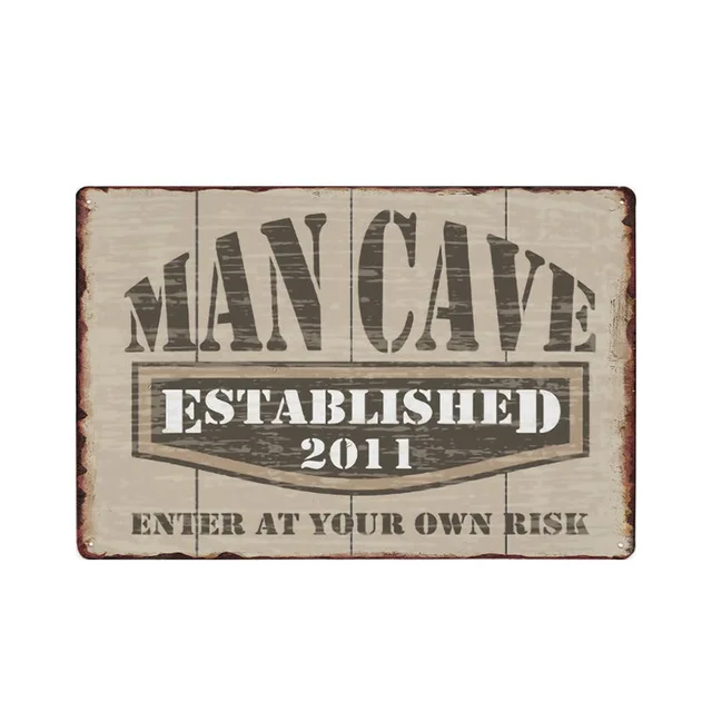 

Man Cave Rule Bear Metal Tin Sign Plaque Vintage Iron Paintings Plate Wall Art Decor For Bar Pub Cafe Home Decor Signs