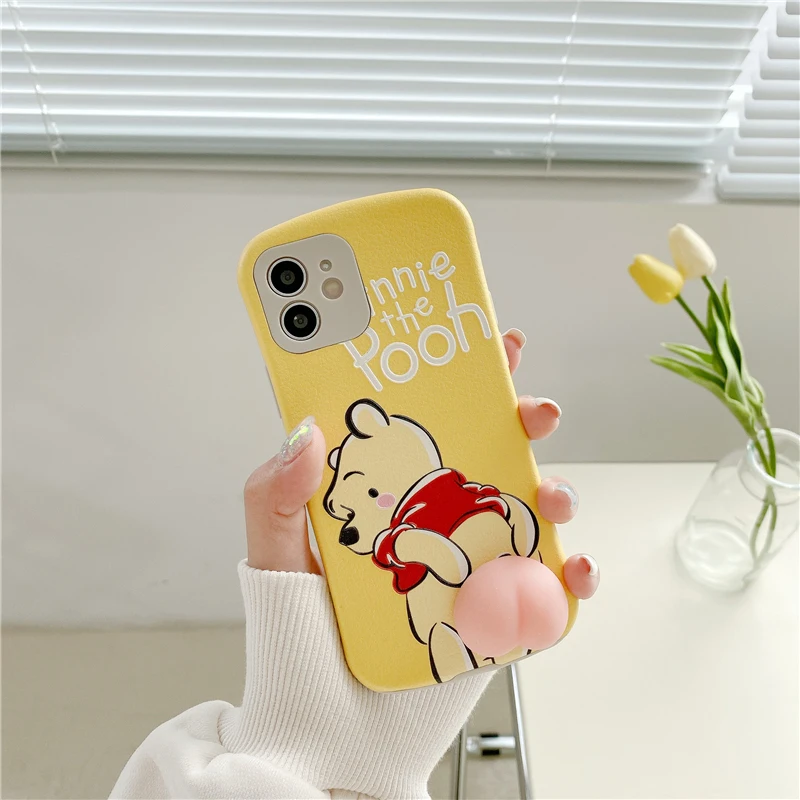 

Disney cute cartoon fun Winnie the Pooh Creativity phone case for iPhone12mini/11pro/12promax/7plus/8p/se/xr/ladies phone cover