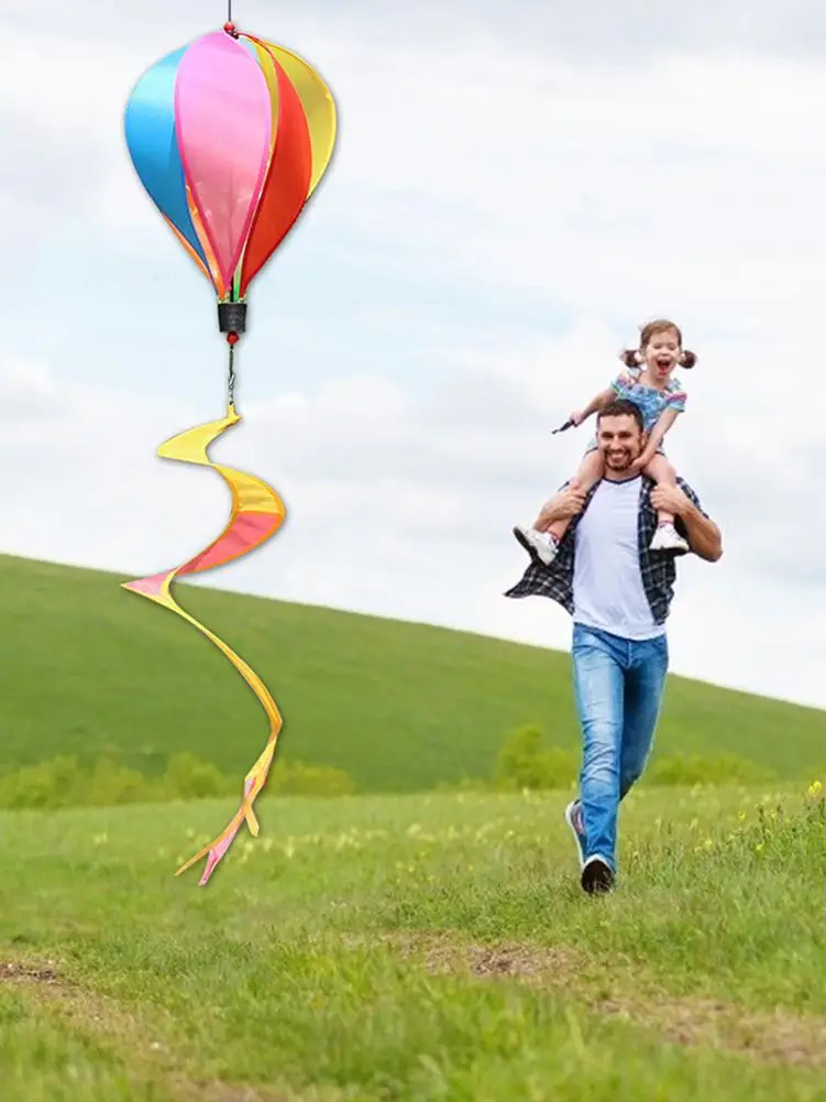 

Wholesale Hot Air Balloon Outdoor Rainbow Wind Rotation Windmill Wedding Decoration Happy Birthday for Home Decoration