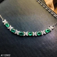 kjjeaxcmy fine jewelry natural emerald 925 sterling silver new women gemstone hand bracelet support test luxury popular