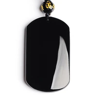 natural obsidian pendant necklace charm jewellery carved amulet fashion accessories gifts for women men free rope