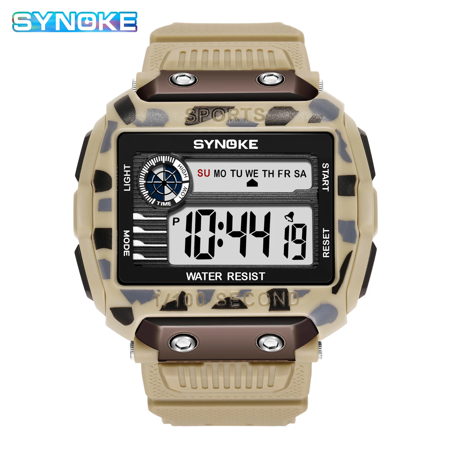 SYNOKE Sport Watch Men 50M Waterproof 10-year Battery Digital Watch Men Led Light Stopwatch Wrist Watch Men's Reloj Hombre 9801