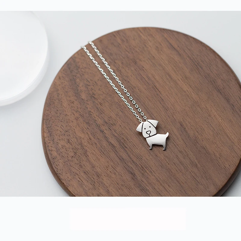 Trustdavis 100% Серебро 925 пробы милый кулон с животным-собакой короткое ожерелье до