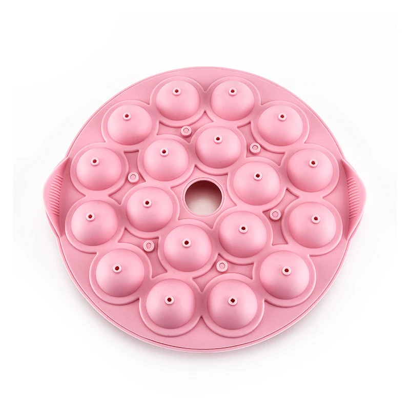 18-отверстие Инструменты для тортов розовый круглый силиконовый леденец на