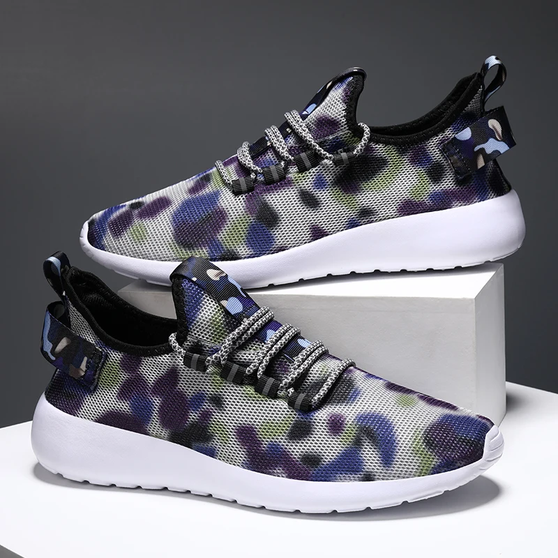 

New Fashion Casual Breathable Comfortable Mesh Sport Sneakers Men Shoes Lace up Lightweight Running Shoes For Men Sneakers