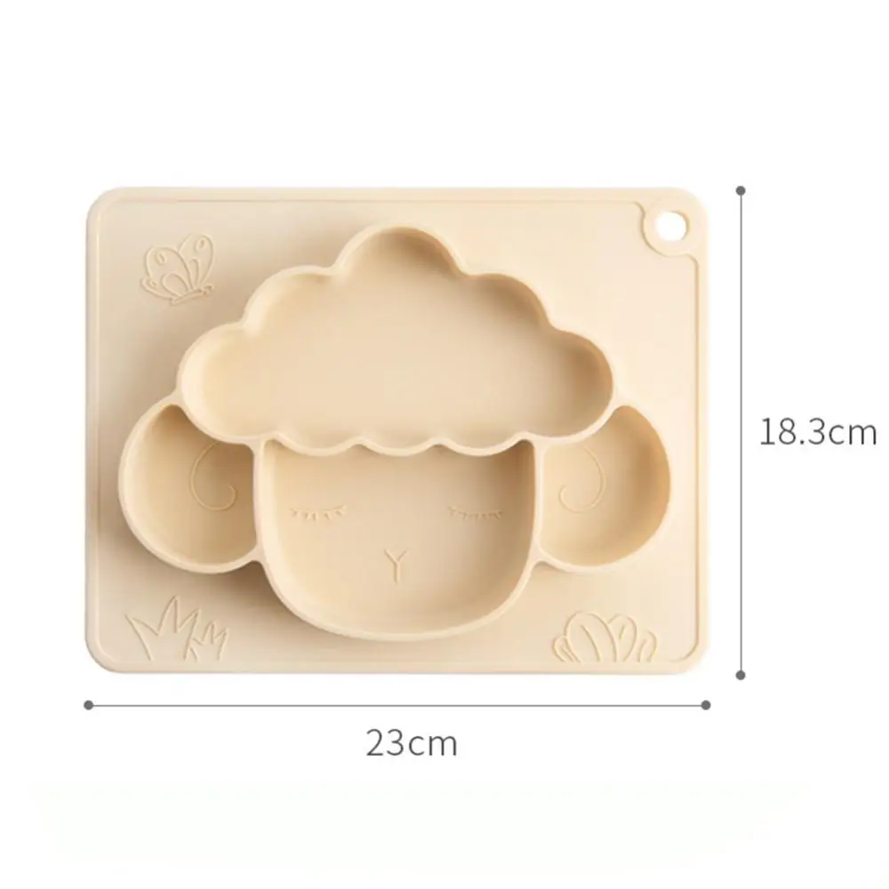 

Baby Anti-Drop Silicone Dinner Plate Non-slip Divided Tableware Food Meal Bowl