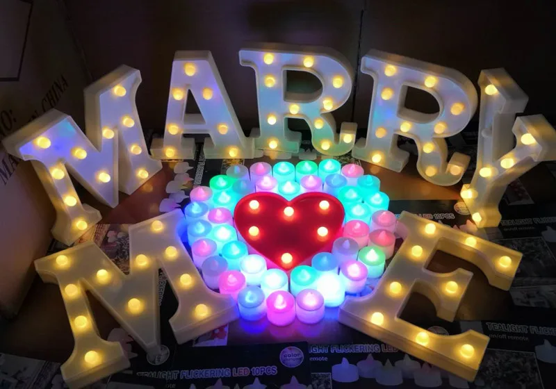 Светодиодный Ночной светильник 16 см с буквенным принтом батареей алфавита для