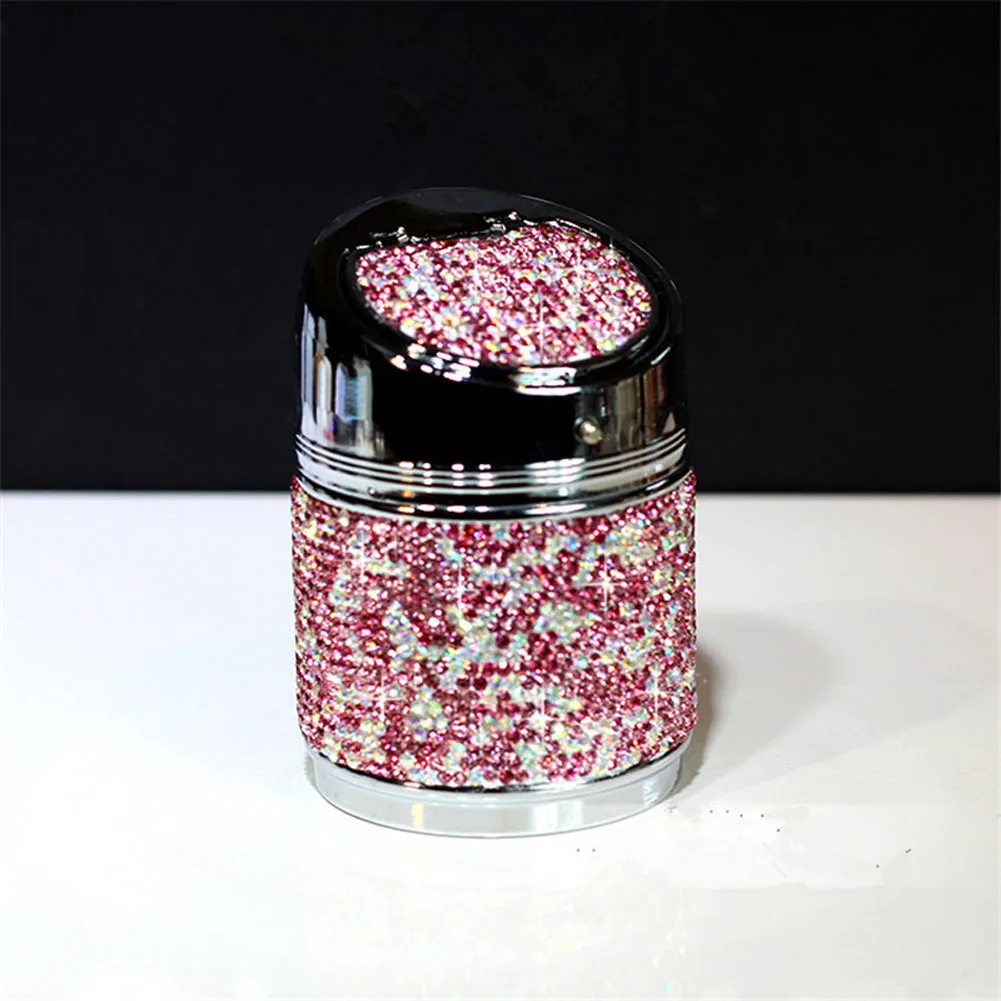 Luxury Rhinestone Car Multifunctional Ashtray Colorful Crystal Shiny Auto with Cover Great Gift for Women Girls | Автомобили и