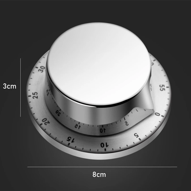 Магнитный кухонный таймер зеркальные часы ретро из нержавеющей стали для