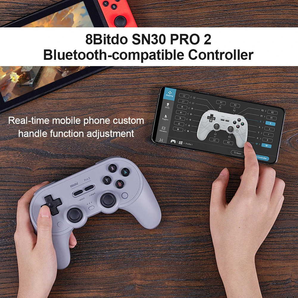 Bluetooth-Compatible Controller Wireless Gamepad Vibration Clear 8Bitdo SN30 PRO 2 for PC Switch Android | Электроника