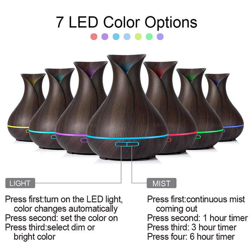 400 мл ультразвуковой увлажнитель воздуха Арома эфирные масла диффузор с