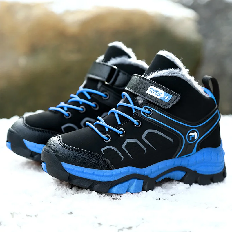 Winter Sports Hiking Shoes Boy Anti-Skid Claw Trekking Shoes Kids Climbing Footwear Waterproof Children Shoes Autumn Sneakers