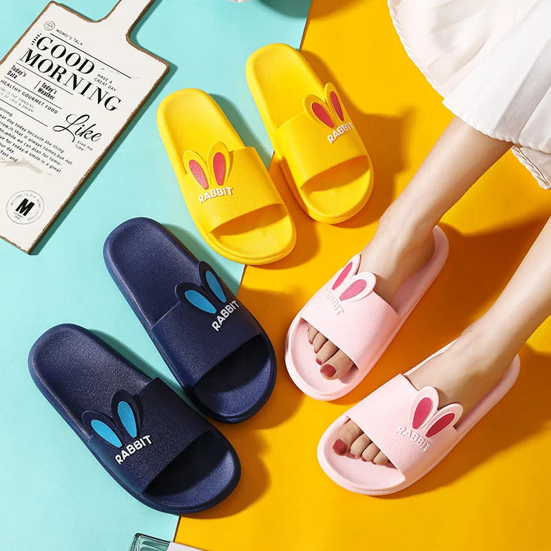 

2021 Summer New Woman Slippers For Home Men Bath Slippers Indoor Balcony Non-Slip Pvc Simple Couple Shoes Soft Sandalias Mujer