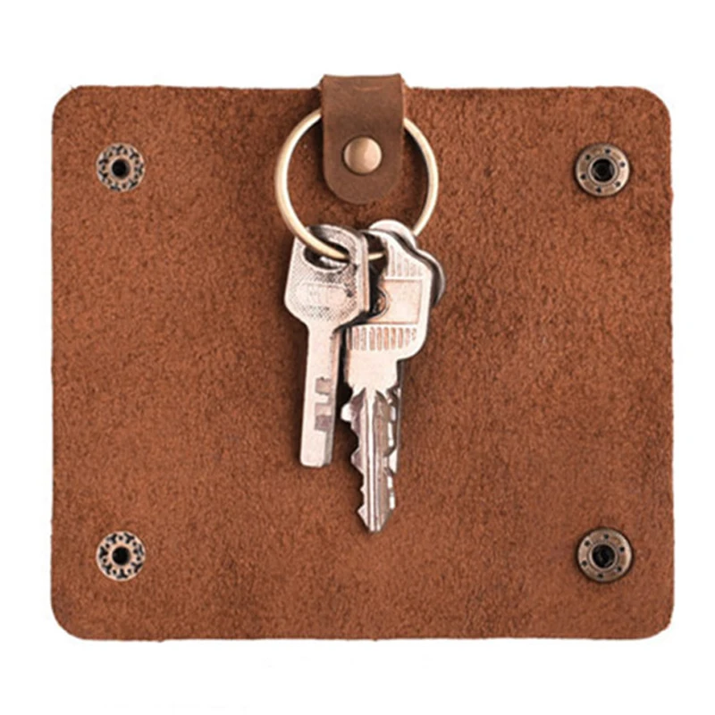 Handmade Genuine Leather Key Wallet Men Women Holder Keychain Pouch Purse Designer Housekeeper Car Small Key Case Keys Pouch