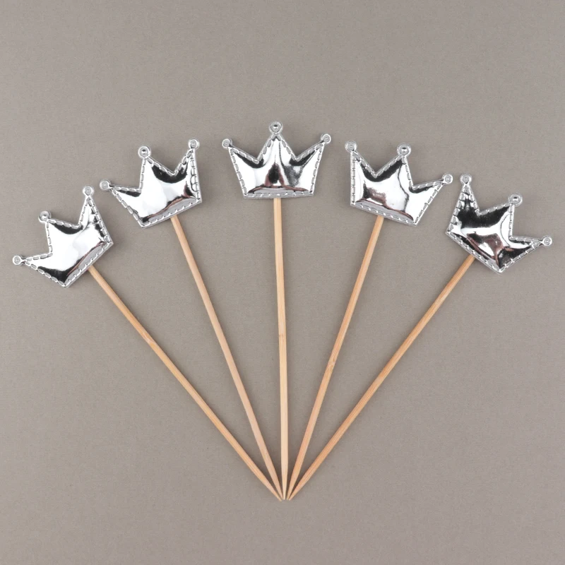 silver crown 5pcs Cakelove 5 шт/лот Прекрасный Сердце Звезда Корона торт Топпер для с изображением пирожного на день рожденья Детские флажки для душа вечерние свадебные украшения - Цвет: silver crown 5pcs